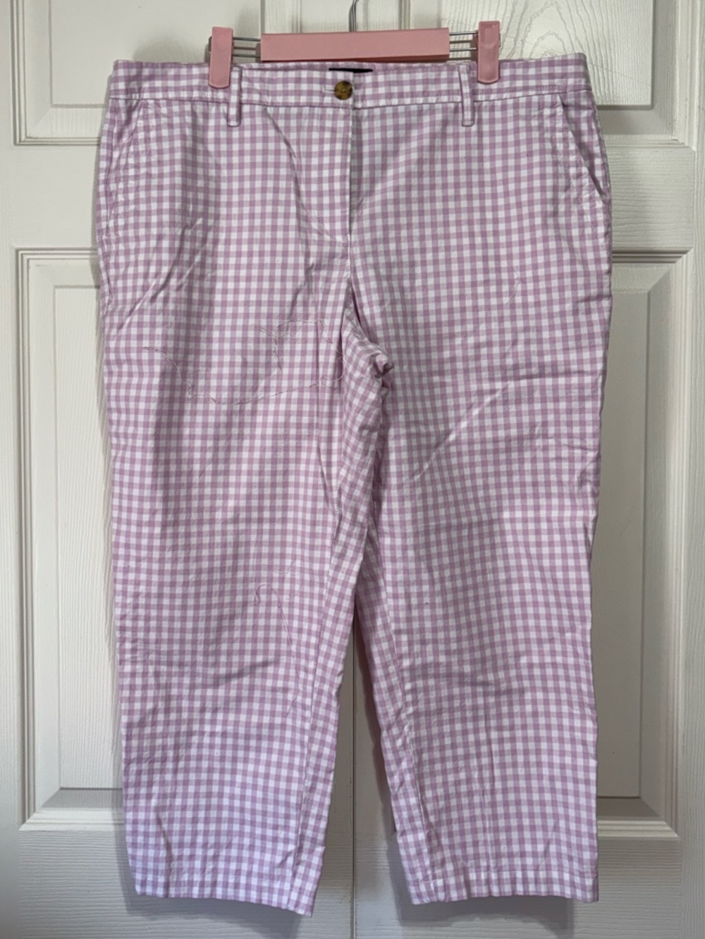 Talbots Lavender and White Gingham Pants